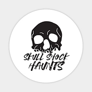 Skull Shock Haunts: Striking Halloween Skull Silhouette Design Magnet